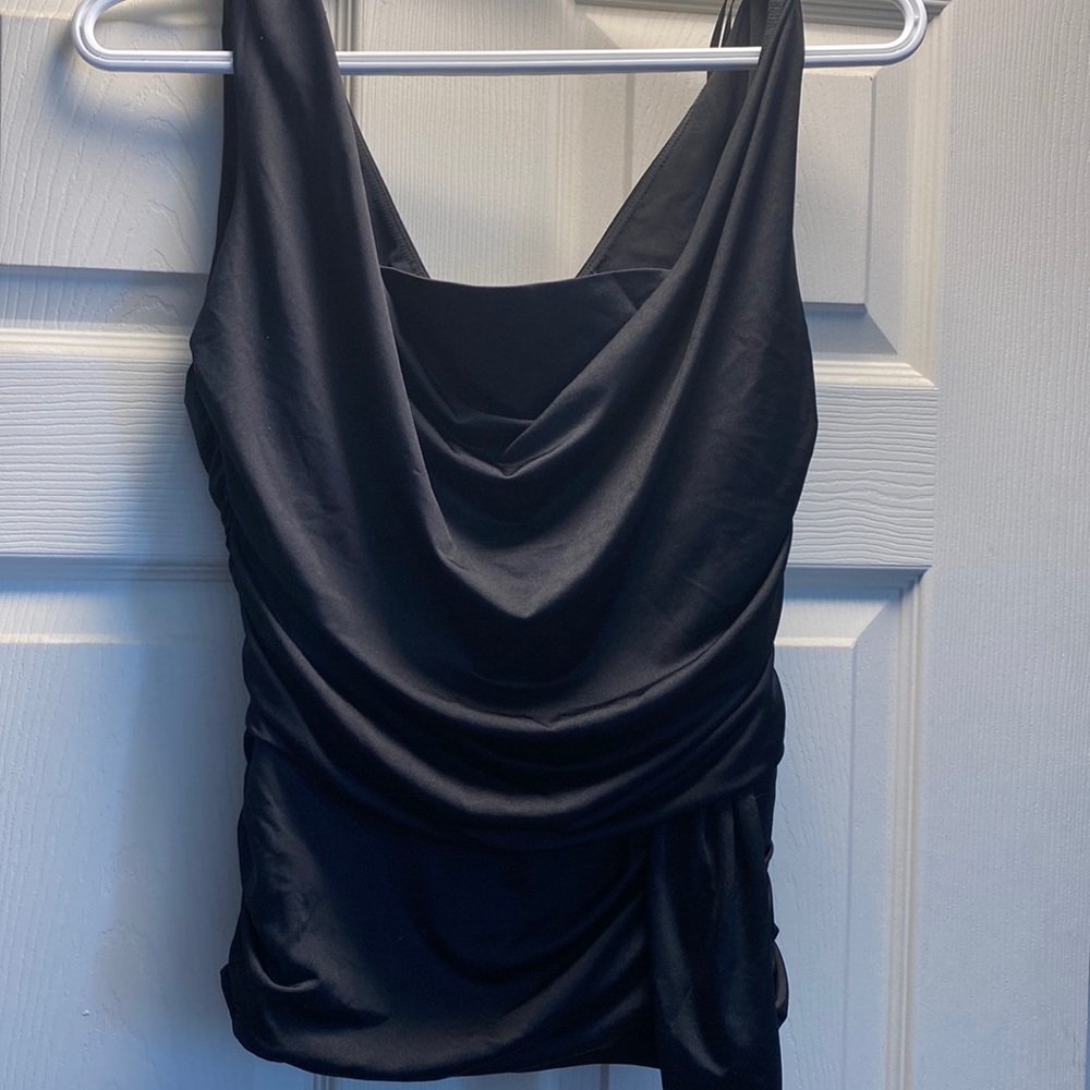 Black Satin Tank Top